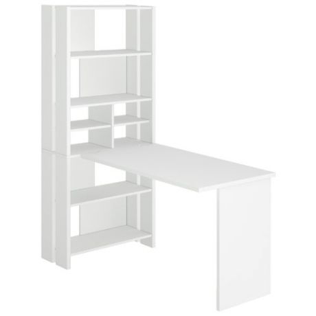 Письменный стол Мэрдэс Нельсон Lite СТЛ-ОВХ+СПрям, 70х152.2 см, цвет: белый жемчуг