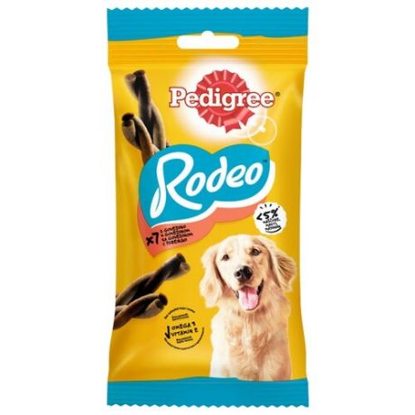Лакомство для собак Pedigree Rodeo мясные косички, 7 шт. в уп.