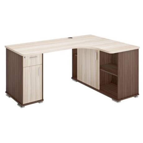 Письменный стол угловой Мэрдэс Домино СР-160М, 160х116 см, угол: справа, цвет: шамони/карамель/карамель