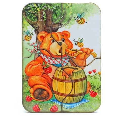 Пазл Мастер игрушек Медвежонок и мед (IG0042), 4 дет.
