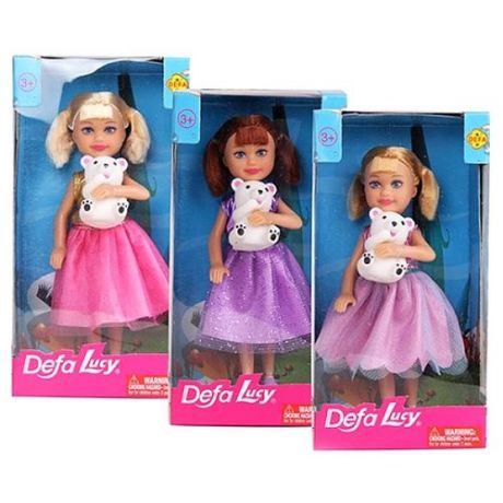 Кукла Defa Lucy Люси с мишкой 15 см 8280