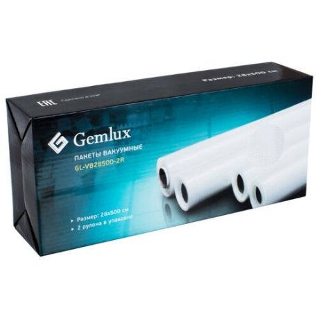 Пакеты для хранения продуктов Gemlux GL-VB28500-2R, 5 м х 28 см, 2 шт, белый