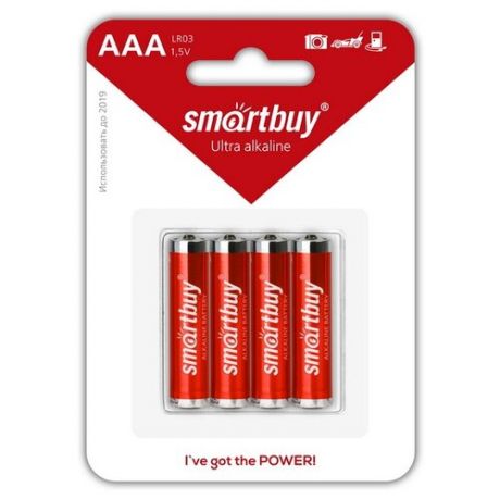 Батарейка SmartBuy Ultra Alkaline LR03 4 шт блистер