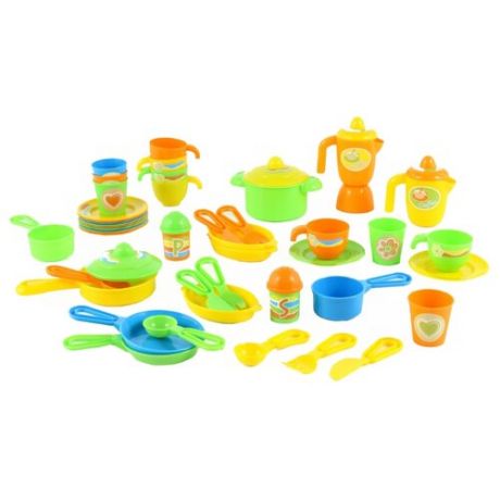 Набор посуды Palau Toys 67906 желтый/зеленый/оранжевый/голубой