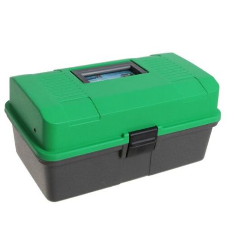 Ящик HELIOS для инструментов двухполочный 33x20x16 см зеленый