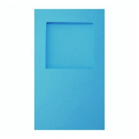 Заготовка для создания открыток Лоза 9.6x16.2 см, 1 лист, тройная "Квадрат" ярко-голубая матовая