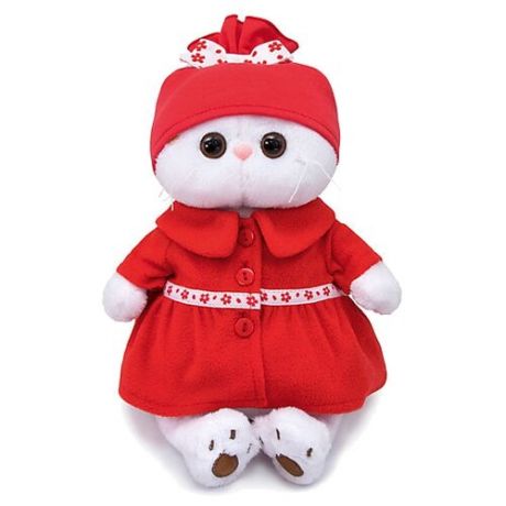 Мягкая игрушка Basik&Co Кошка Ли-Ли в красном пальто 24 см