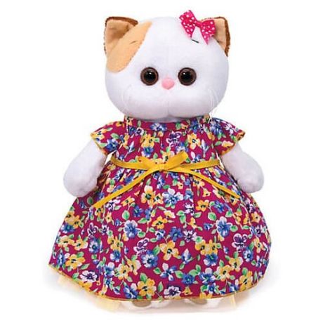 Мягкая игрушка Basik&Co Кошка Ли-Ли в платье с цветочным принтом 24 см