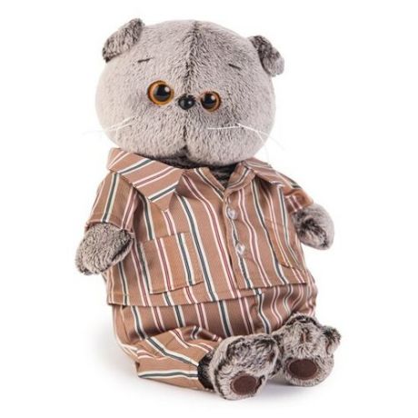 Мягкая игрушка Basik&Co Кот Басик в шёлковой пижамке 25 см