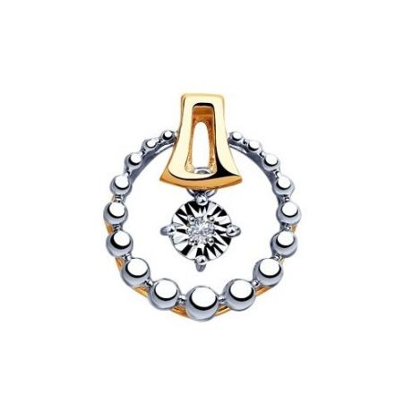 SOKOLOV Подвеска из комбинированного золота с бриллиантом 1030713