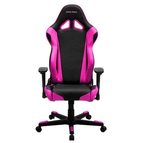 Компьютерное кресло DXRacer Racing OH/RE0 игровое, обивка: искусственная кожа, цвет: черный/розовый