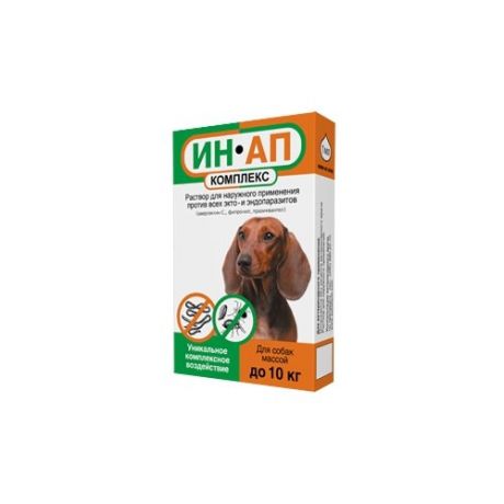 Астрафарм Капли против экто- и эндопаразитов ИН-АП для собак массой до 10 кг