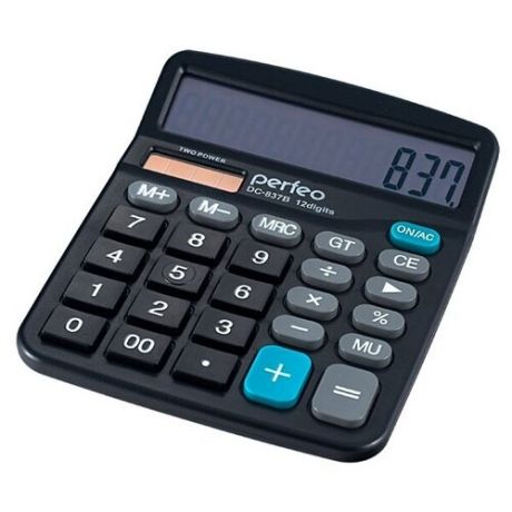 Калькулятор бухгалтерский Perfeo PF_3286 (DC-837B) черный