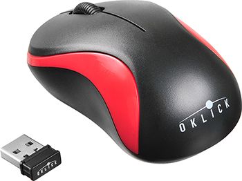 Беспроводная мышь Oklick 605SW черный/красный