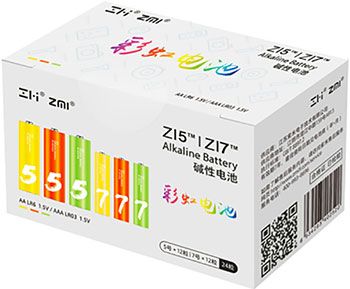 Батарейка Xiaomi ZMI Rainbow Z15/Z17 тип АА/ААА (12 12 шт) цветные
