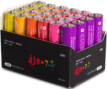 Батарейка Xiaomi ZMI Rainbow Z17 типа ААА (24 шт)цветные