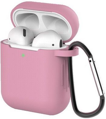 Чехол для наушников Eva для Apple AirPods 1/2 с карабином - Темно-Розовый (CBAP40DP)
