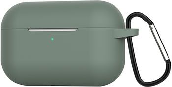 Чехол силиконовый Eva для наушников Apple AirPods Pro с карабином - зеленый (CBAP302GR)