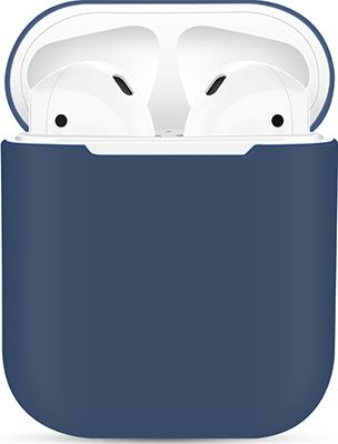 Чехол силиконовый Eva для наушников Apple AirPods 1/2 - Темно-Синий (CBAP03DBL)