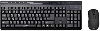 Клавиатура мышь Oklick 280M клав:черный мышь:черный USB беспроводная Multimedia