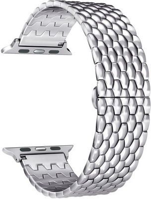 Ремешок для часов Lyambda из нержавеющей стали для Apple Watch 42/44 mm KITALFA LWA-08-44-SL Silver