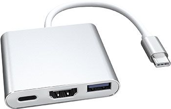 Адаптер Red Line Multiport adapter Type-C 3 in 1 для ноутбука металл серебристый