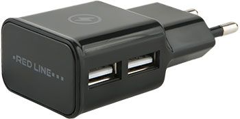 Сетевое зарядное устройство Red Line 2 USB (модель NT-2A) 2.1A черный