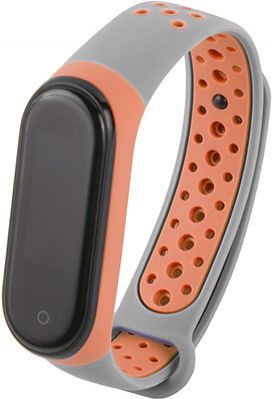 Ремешок двухцветный Red Line для фитнес-браслета Xiaomi Mi Band 4/ Mi Band 3 серый с розовым