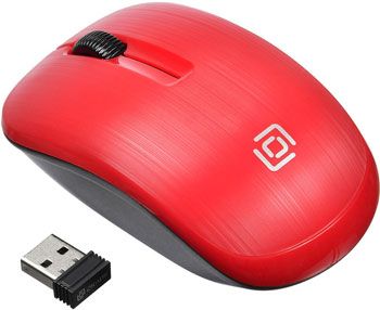 Беспроводная мышь Oklick 525MW красный оптическая (1000dpi) беспроводная USB (2but)