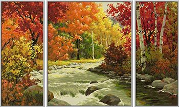 Картина триптих по номерам Schipper Осенний поток 9260779