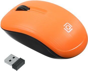 Беспроводная мышь Oklick 525MW оранжевый оптическая (1000dpi) беспроводная USB (2but)