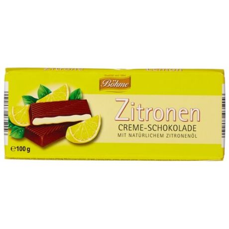 Шоколад Bohme Zitronen темный с