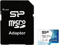 Карта памяти Silicon Power microSDXC 64GB Superior Pro + адаптер (SP064GBSTXDU3V20AB)