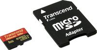Карта памяти Transcend Ultimate 600х microSDHC 8Gb Class 10 UHS-I (TS8GUSDHC10U1)