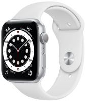 Смарт-часы Apple Watch S6 44mm Silver Aluminum Case with White Sport Band (M00D3RU/A)