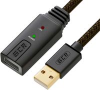 Кабель GCR GCR-UECa1 USB 2.0 AM/AF с усилителем, 7,5 м, коричневый (44-050617)