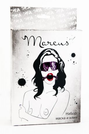 Кружевной набор маска и кляп TOYFA Marcus – пурпурный