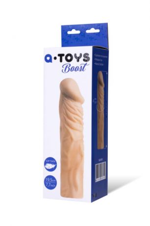 Насадка на пенис с яркой головкой 19,5 см TOYFA A-Toys – телесный