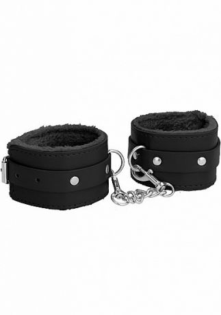 Наручники (оковы, фиксаторы) Plush Leather Hand Cuffs Ouch! красные