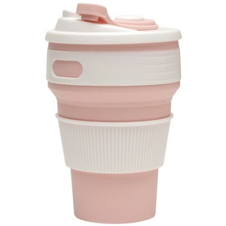 Складной эко-стакан для кофе, 350 мл, розовый
