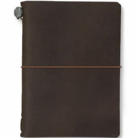 Кожаный блокнот, 9,8 х 13,4 см, темно-коричневый