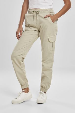 Брюки URBAN CLASSICS Ladies High Waist Cargo Jogging Pants (женские) (Concrete, L)