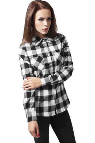 Рубашка URBAN CLASSICS Ladies Checked Flanell Shirt (Black/White, L)