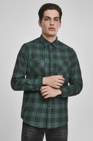 Рубашка URBAN CLASSICS Checked Flanell Shirt 7 (Dark Green/Black, 3XL)