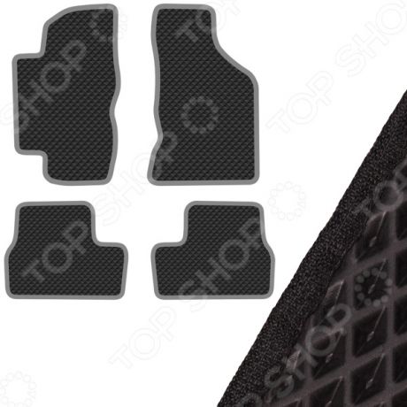 Комплект из 4-х ковриков в салон автомобиля с левым рулем SKYWAY ВАЗ-2190 Lada Granta (2012)