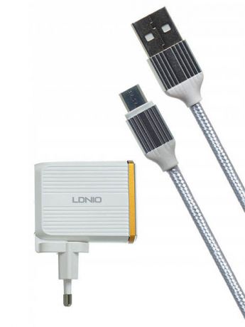 Зарядное устройство Ldnio A2502Q 2xUSB + MicroUSB QC 3.0 30W White LD_B4359