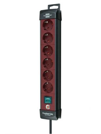 Удлинитель Brennenstuhl Premium-Line 6 Sockets 3m Black-Bordo 1951760100