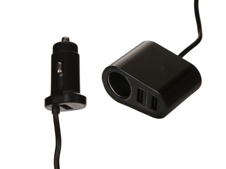 Зарядное устройство Hoco Z35A Companheiro 1xUSB Cigarette Lighter Socket + 2xUSB Black