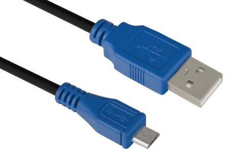Аксессуар Greenconnect USB 2.0 AM-Micro B 5pin 0.30m Black-Blue GCR-UA5MCB1-BB2S-0.3m