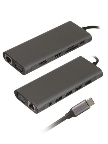 Хаб USB Palmexx 12в1 USB-C - 2xHDMI+VGA+2xUSB 3.0+2xUSB 2.0+USB-C+CR+AUX+LAN PX/HUB-001